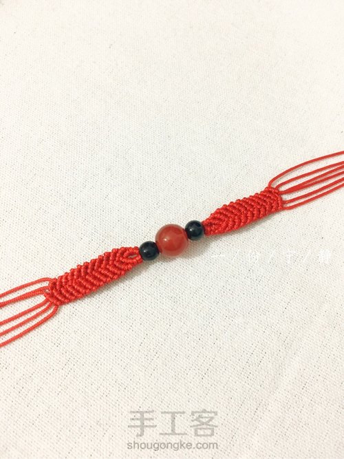 斜卷结手绳,第一次拍过程图 第12步