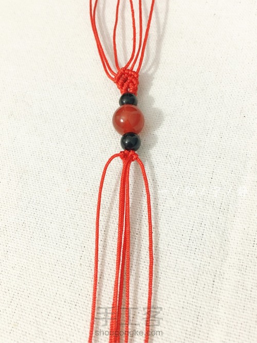 斜卷结手绳,第一次拍过程图 第10步