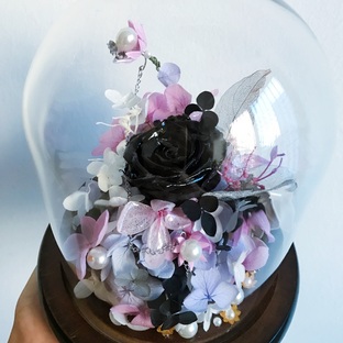 永生花上的热缩片与滴胶