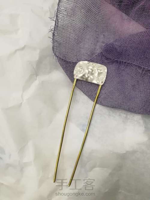 创意手工U形发簪子，没有创意我不做。 第12步