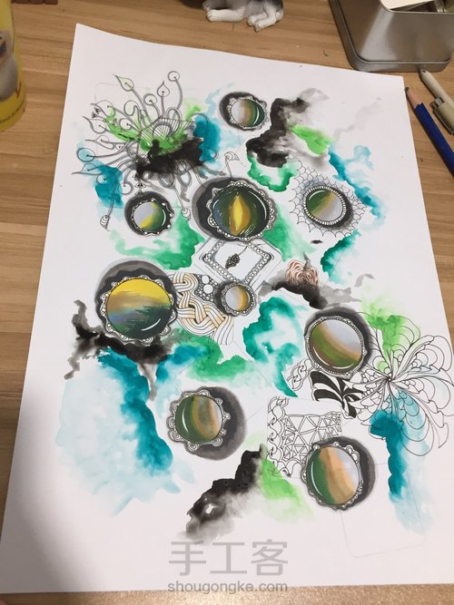 宝石与禅绕画…… 第20步