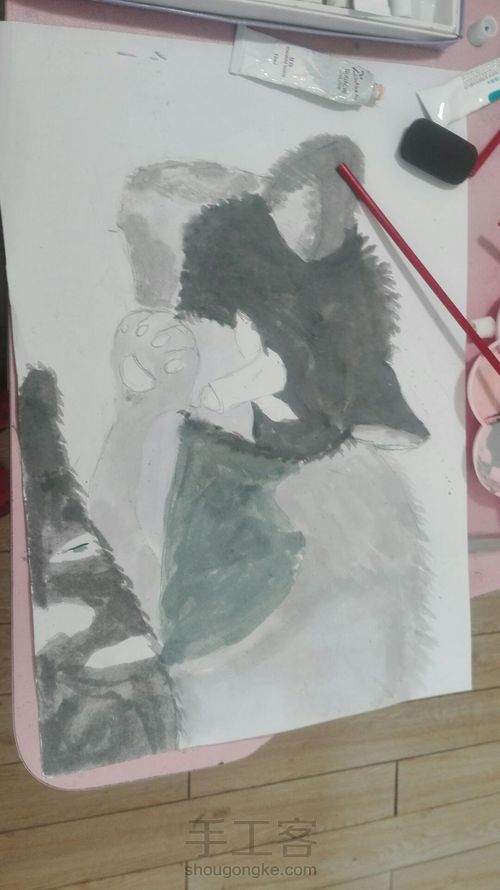 水彩猫咪 第2步