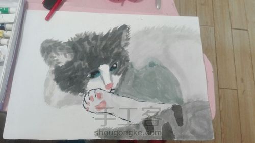 水彩猫咪 第4步