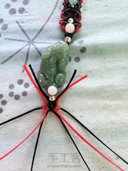 首创翡翠貔貅手链男士款 第6步