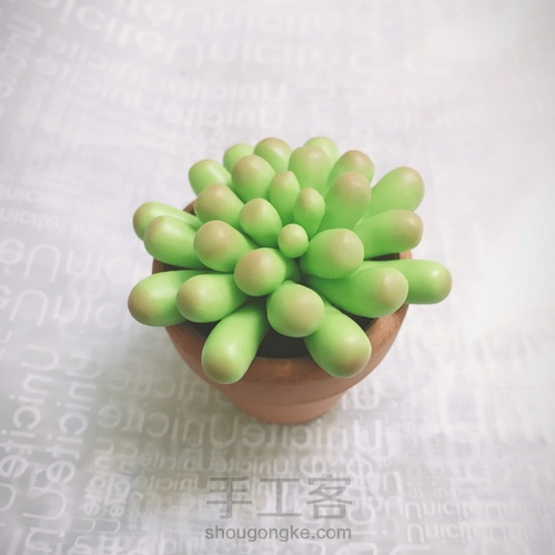 逼真多肉之软陶DIY简单上手 第14步