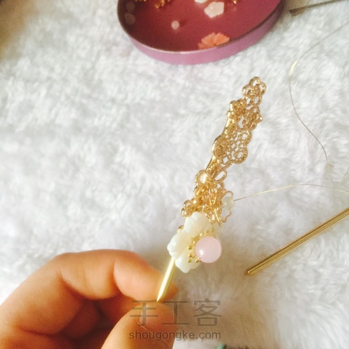 贝壳花对簪😘 第9步