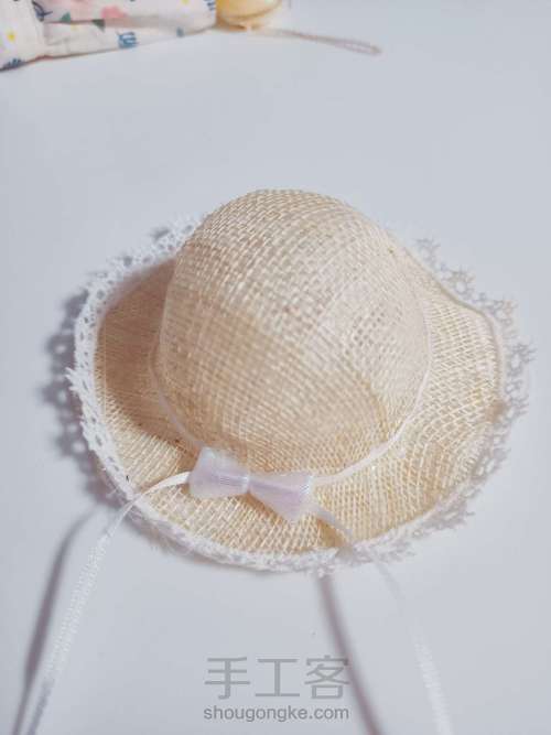 帽子 bjd帽子 度假系列麻纱帽的制作 第6步