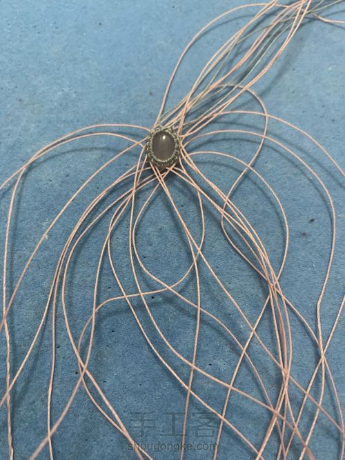 包石头耳环 第3步