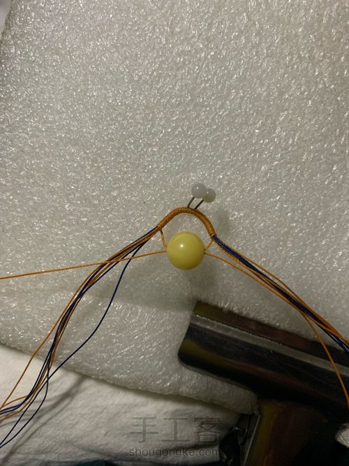很简单大珠子吊坠、耳坠 第3步