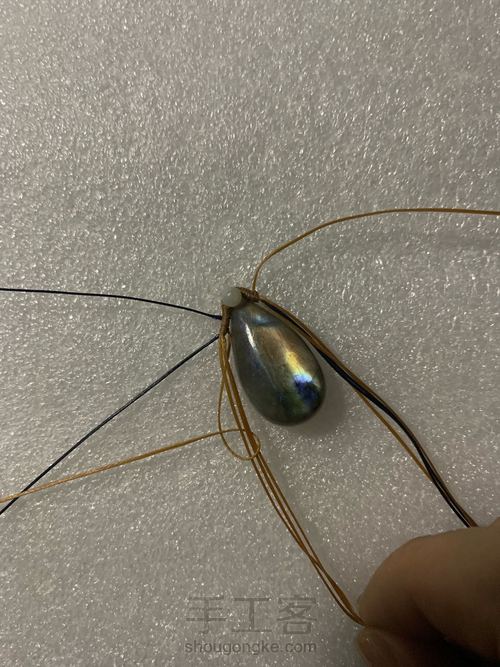 欧美风拉长石耳环 第7步