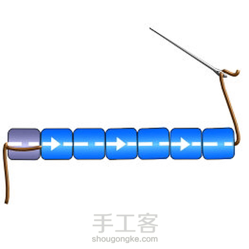 米珠编织基础技法4详细-peyote 第2步