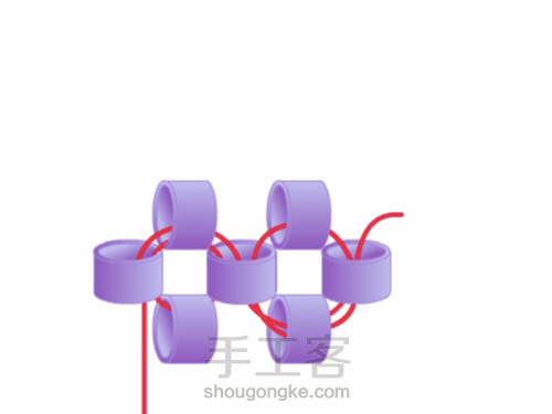 米珠编织基础技法5-直角编织 第2步