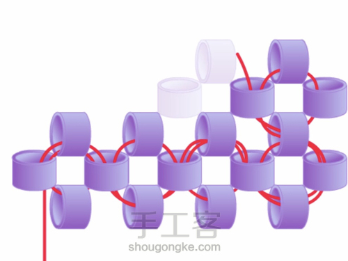 米珠编织基础技法5-直角编织 第3步