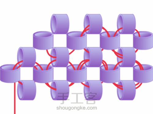 米珠编织基础技法5-直角编织 第4步