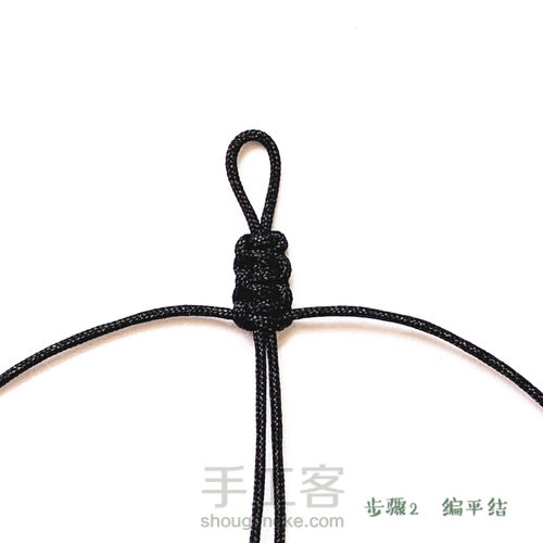 【原创】超简单佛珠卡子图解-手编绳活扣 第2步
