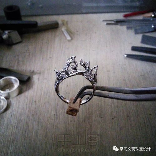 【掌间手工学院】失蜡法工艺—立体水花戒指—双珠戏水 第7步