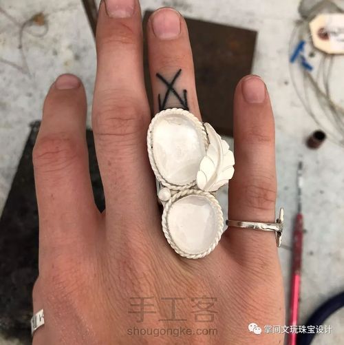 【掌间手工学院】自然系镶嵌绿松石戒指 第6步