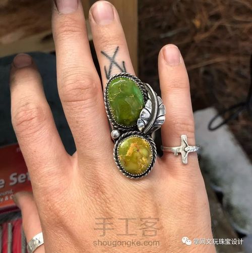 【掌间手工学院】自然系镶嵌绿松石戒指 第9步