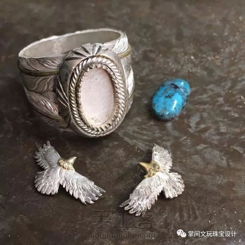 【掌间手工学院】双镶嵌雄鹰羽毛戒指 第3步
