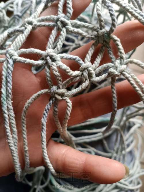 棉绳编织手工渔网包包 第13步