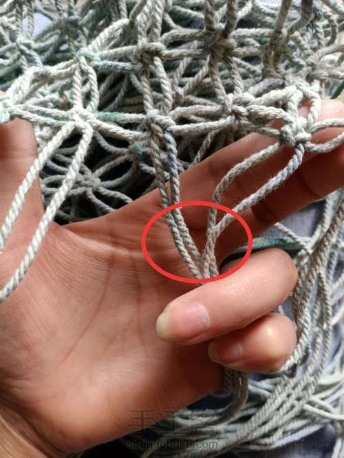 棉绳编织手工渔网包包 第14步