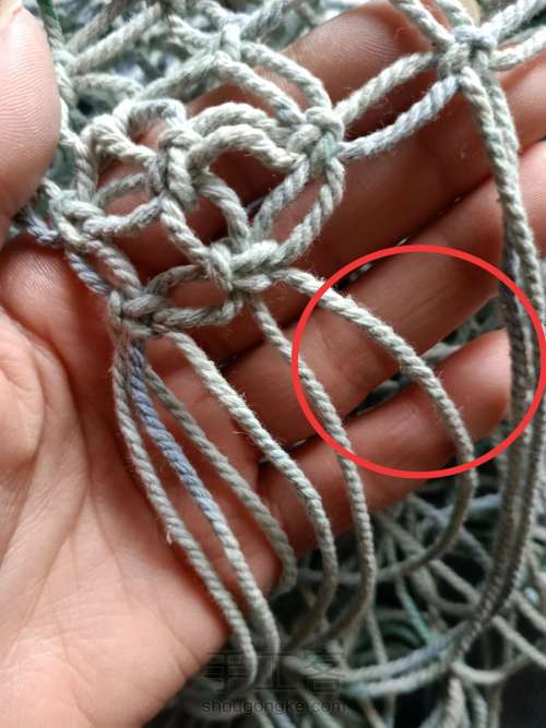 棉绳编织手工渔网包包 第15步