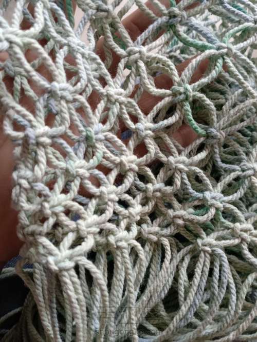 棉绳编织手工渔网包包 第17步