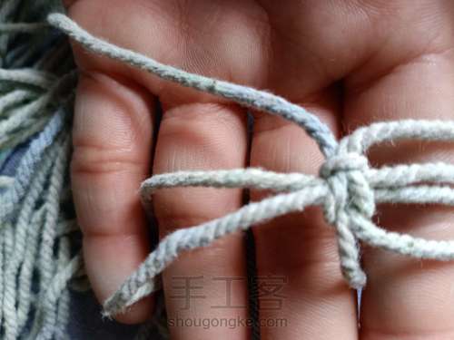 棉绳编织手工渔网包包 第2步