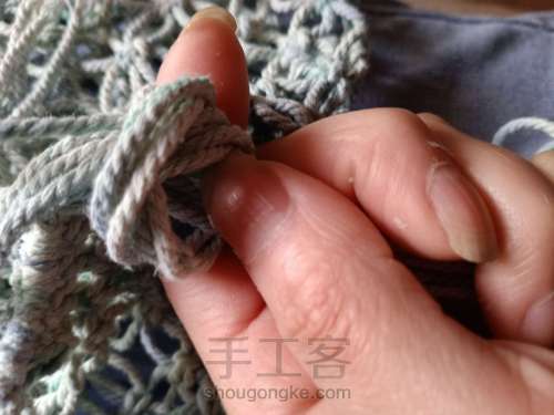 棉绳编织手工渔网包包 第22步