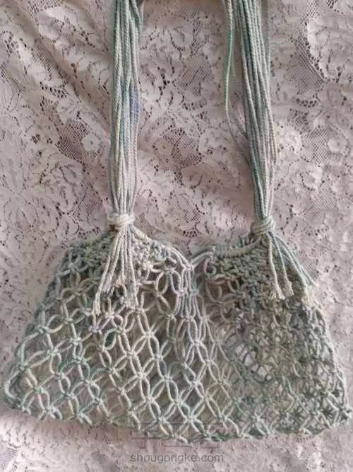 棉绳编织手工渔网包包 第23步