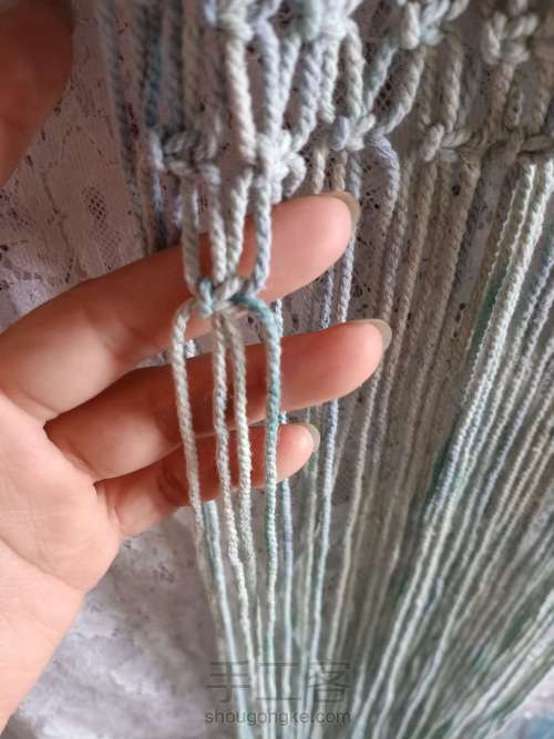 棉绳编织手工渔网包包 第6步