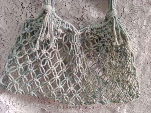 棉绳编织手工渔网包包 第24步