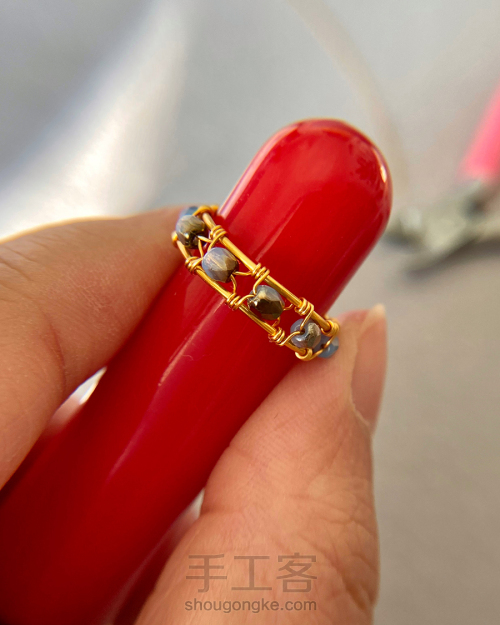 手工造物丨金属绕线串珠《戒指和手环》 第8步