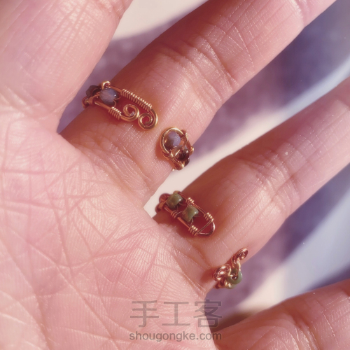 手工造物丨金属绕线串珠《戒指和手环》 第24步