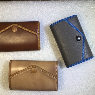 原色植鞣与法羊对贴包边钥匙包