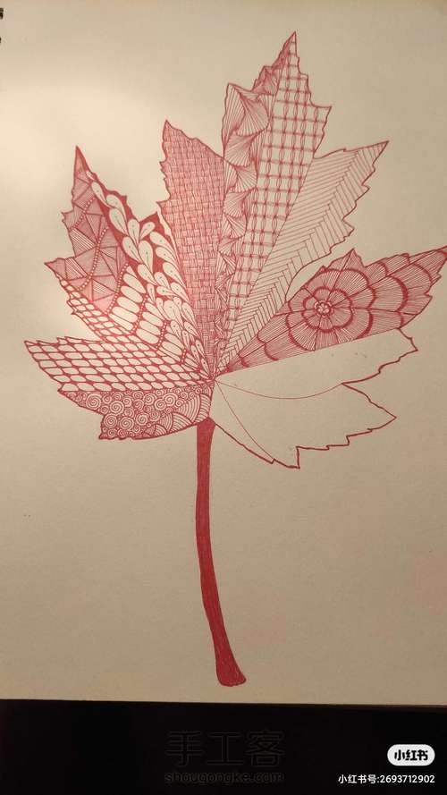 禅绕画枫叶🍁 第4步