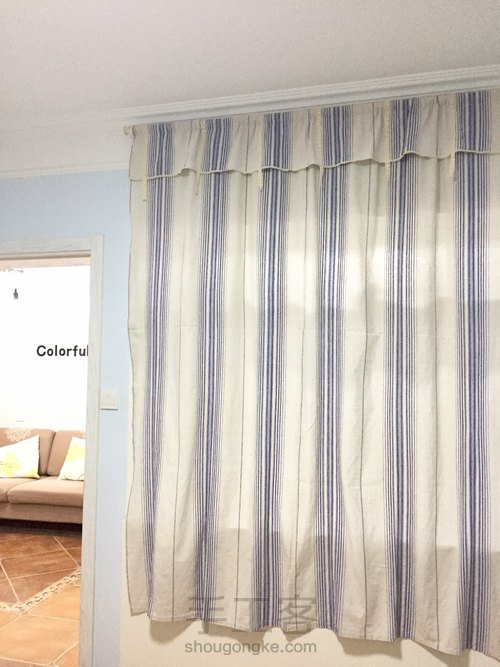 床单秒变百搭清新小窗帘 第4步