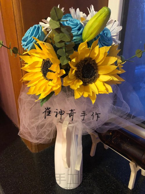 皱纹纸向日葵，沉默的爱🌻 第20步