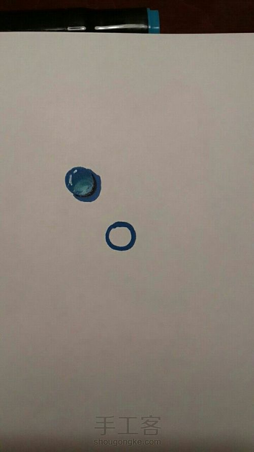 可爱水珠（马克笔教程） 第1步