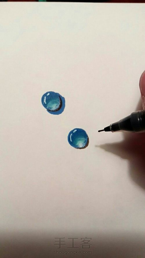 可爱水珠（马克笔教程） 第7步