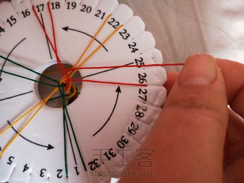 盘编绳，12根螺旋纹绳 第10步