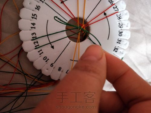 盘编绳，12根螺旋纹绳 第5步