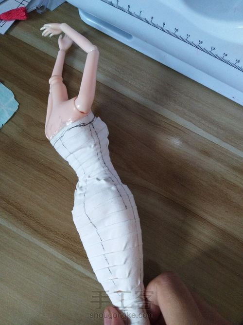 芭比鱼,尾裙纸样,打版教程 第5步