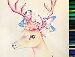 彩铅绘灵鹿🦌