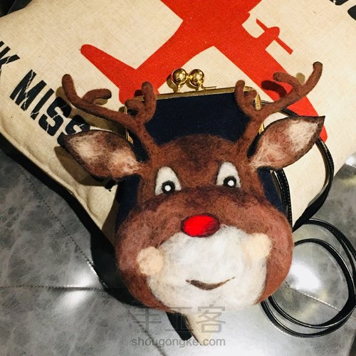 圣诞鹿🦌羊毛口金包 第24步