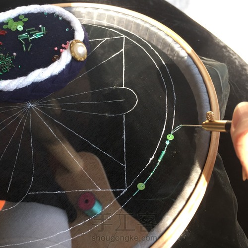 法绣欧根纱作品 第3步