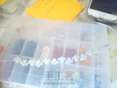 白玛瑙蕾丝猫爪子手链手工编织 第5步