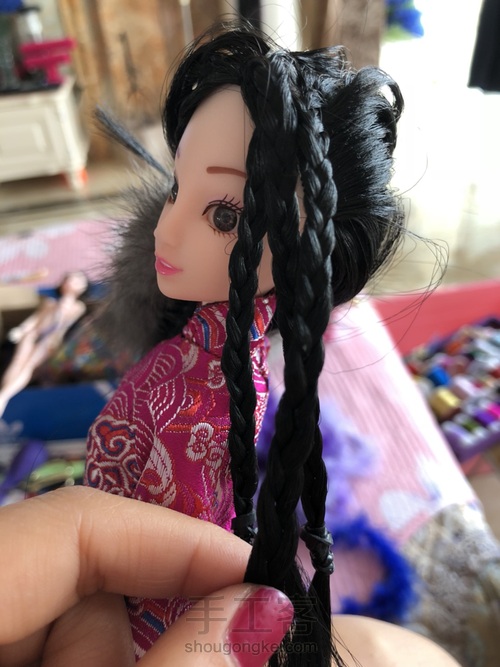 娃衣古装「还珠格格香妃头饰」 第12步