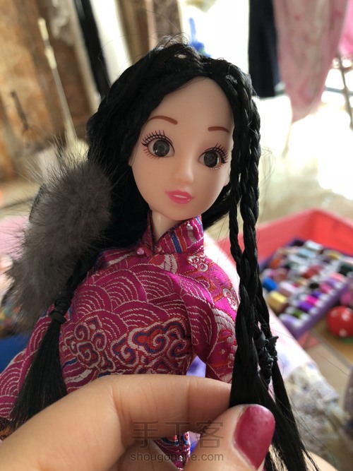 娃衣古装「还珠格格香妃头饰」 第13步