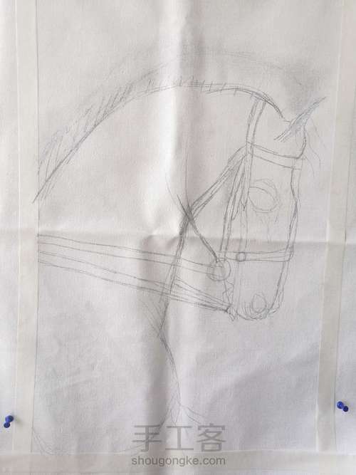 丙烯油画黑白马简单易学 第1步